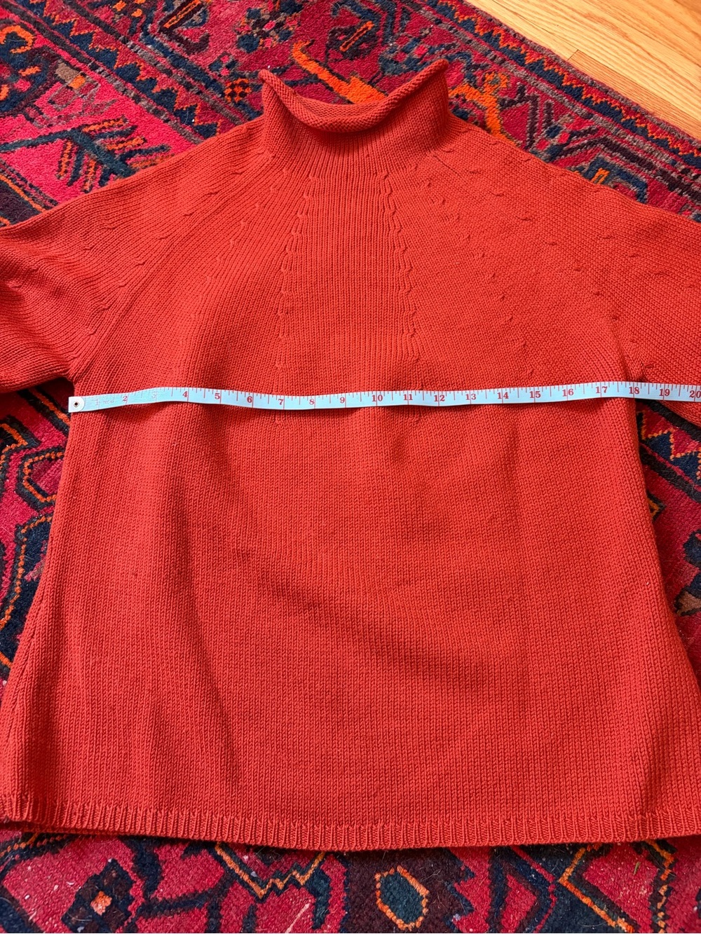 100% Wool Rollneck Pumpkin Sweater - Picture 8 of 10